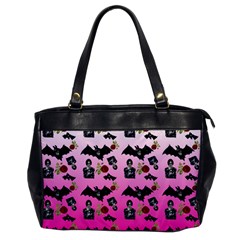 Pink Gradient Bat Pattern Oversize Office Handbag by snowwhitegirl