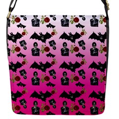 Pink Gradient Bat Pattern Flap Closure Messenger Bag (s) by snowwhitegirl