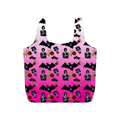 Pink Gradient Bat Pattern Full Print Recycle Bag (s) by snowwhitegirl