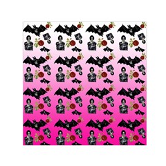 Pink Gradient Bat Pattern Small Satin Scarf (square) by snowwhitegirl