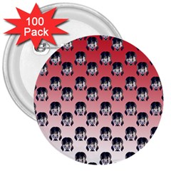 Forest Girl Gradient Red 3  Buttons (100 Pack)  by snowwhitegirl