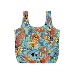 Flowers and butterflies pattern Full Print Recycle Bag (S)