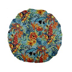 Flowers and butterflies pattern Standard 15  Premium Flano Round Cushions