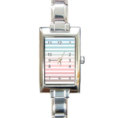 Horizontal Pinstripes In Soft Colors Rectangle Italian Charm Watch by shawlin
