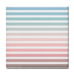 Horizontal Pinstripes In Soft Colors Tile Coasters by shawlin