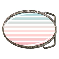 Horizontal Pinstripes In Soft Colors Belt Buckles