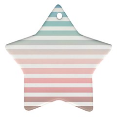 Horizontal Pinstripes In Soft Colors Star Ornament (two Sides) by shawlin