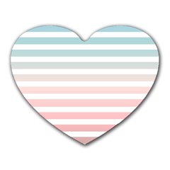 Horizontal Pinstripes In Soft Colors Heart Mousepads by shawlin