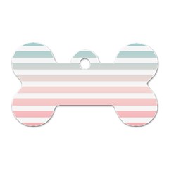 Horizontal Pinstripes In Soft Colors Dog Tag Bone (two Sides) by shawlin