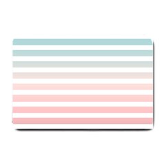 Horizontal Pinstripes In Soft Colors Small Doormat  by shawlin