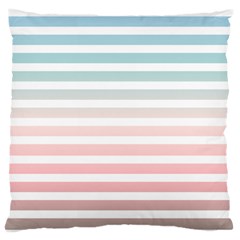 Horizontal Pinstripes In Soft Colors Large Flano Cushion Case (one Side) by shawlin