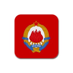 Naval Jack Of Yugoslavia, 1963-1993 Rubber Square Coaster (4 Pack)  by abbeyz71