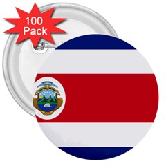 National Flag Of Costa Rica 3  Buttons (100 Pack)  by abbeyz71