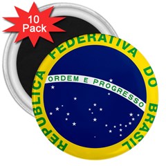 National Seal Of Brazil 3  Magnets (10 Pack)  by abbeyz71