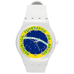 National Seal Of Brazil Round Plastic Sport Watch (m)