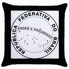 National Seal Of Brazil Throw Pillow Case (black) by abbeyz71