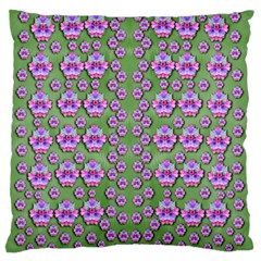 Fantasy Flowers Dancing In The Green Spring Standard Flano Cushion Case (one Side) by pepitasart
