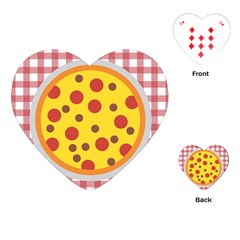 Pizza Table Pepperoni Sausage Copy Playing Cards Single Design (heart)