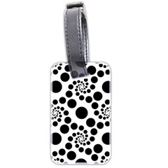 Dot Dots Round Black And White Luggage Tag (two Sides) by Nexatart