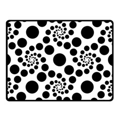 Dot Dots Round Black And White Double Sided Fleece Blanket (small)  by Nexatart