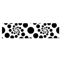 Dot Dots Round Black And White Satin Scarf (oblong)