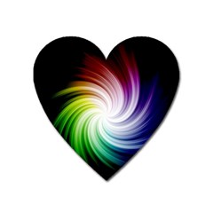 Rainbow Swirl Twirl Heart Magnet by Nexatart