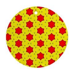 Pattern Red Star Texture Star Ornament (round) by Nexatart