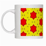 Pattern Red Star Texture Star White Mugs Left