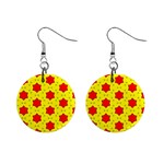 Pattern Red Star Texture Star Mini Button Earrings Front
