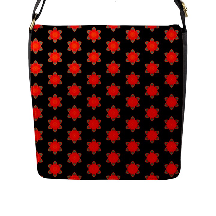 Flower Pattern Pattern Texture Flap Closure Messenger Bag (L)