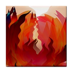 Fire Abstract Cartoon Red Hot Tile Coasters by Nexatart