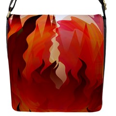 Fire Abstract Cartoon Red Hot Flap Closure Messenger Bag (s) by Nexatart