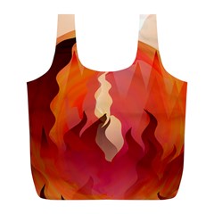 Fire Abstract Cartoon Red Hot Full Print Recycle Bag (l) by Nexatart