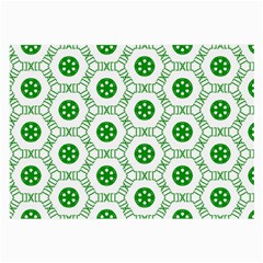 White Background Green Shapes Large Glasses Cloth