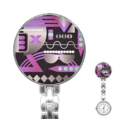 Background Abstract Geometric Stainless Steel Nurses Watch