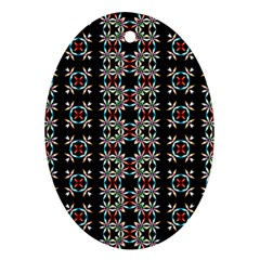 Pattern Black Background Texture Ornament (Oval)