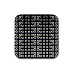 Pattern Black Background Texture Rubber Coaster (Square) 