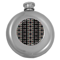 Pattern Black Background Texture Round Hip Flask (5 oz)