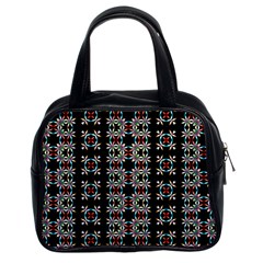 Pattern Black Background Texture Classic Handbag (Two Sides)