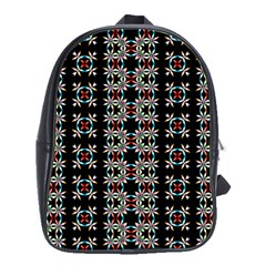 Pattern Black Background Texture School Bag (Large)