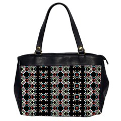 Pattern Black Background Texture Oversize Office Handbag (2 Sides)