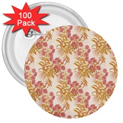 Scrapbook Floral Decorative Vintage 3  Buttons (100 Pack)  by Nexatart