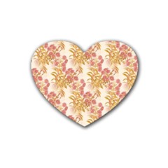 Scrapbook Floral Decorative Vintage Heart Coaster (4 Pack)  by Nexatart