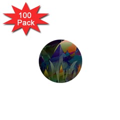 Mountains Abstract Mountain Range 1  Mini Buttons (100 Pack)  by Nexatart