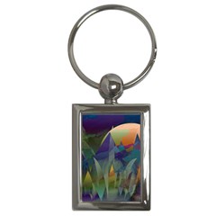 Mountains Abstract Mountain Range Key Chain (rectangle) by Nexatart