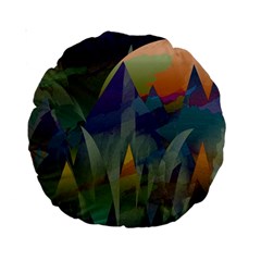 Mountains Abstract Mountain Range Standard 15  Premium Round Cushions by Nexatart