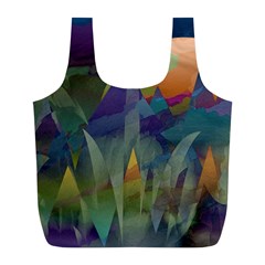 Mountains Abstract Mountain Range Full Print Recycle Bag (l) by Nexatart