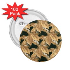 Scrapbook Leaves Decorative 2 25  Buttons (100 Pack)  by Nexatart