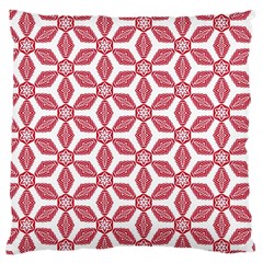 White Background Red Flowers Texture Large Flano Cushion Case (two Sides)