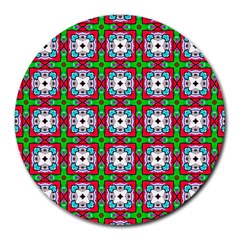 Squares Square Pattern Round Mousepads by Nexatart